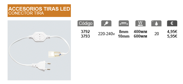 Conector tira LED 220V
